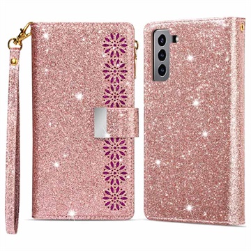 Séria Starlight Samsung Galaxy S22 5G Wallet Case - Rose Gold