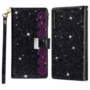 Séria Starlight Samsung Galaxy S22 Ultra 5G Wallet Case - Black