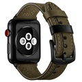 Apple Watch Series Ultra 2/Ultra/9/8/SE (2022)/7/SE/6/5/4/3/2/1 Stitched Leather Strap - 45 mm/44 mm/42 mm - zelená