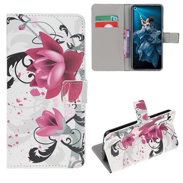 Séria štýlov Huawei Nova 5T, cti 20/20S Wallet Case - Elegant Lotus