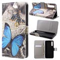 Séria štýlov Huawei P20 Pro Wallet Case - Blue Butterfly