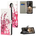 Séria štýlov Nokia G10/G20 Puzdrá peňaženky - ružové kvety