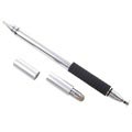 Štýlový multifunkčný stylusový perá a guľôčkové pero 3-v-1-striebro