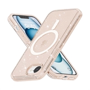 Štýlové hybridné puzdro série Glitter na iPhone 16e - Kompatibilné s MagSafe – Zlato