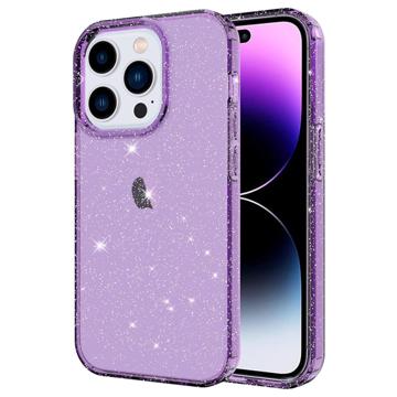 Stylish Glitter Series iPhone 14 Pro TPU Puzdro - Fialová