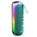 T&G TG-384 Mini Portable Bluetooth Speaker RGB Light Wireless Music Subwoofer Support TF / U-disk - Green