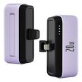 T160 Mini Portable Lightning Power Bank - PD 20W, 5000mAh - fialová