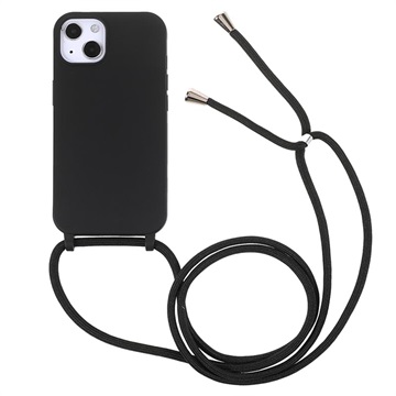 iPhone 13 TPU puzdro s šnúrkou - čierna