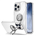 Puzdro iPhone 14 Pro Max TPU s Držiakom Prsteňa - Transparentný