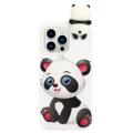 3D Figúrka Série iPhone 14 Pro TPU Puzdro - Roztomilá Panda