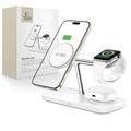 Tech-Protect QI15W-A45 3-in-1 Magnetic Wireless Charger - Magsafe Compatible - White