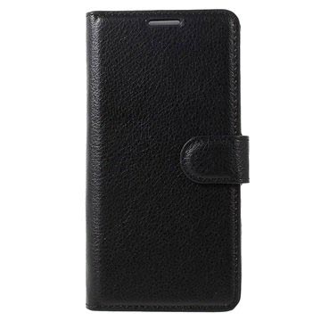 Huawei P10 textúrované puzdro na peňaženku - čierna