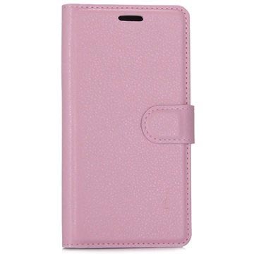 Huawei P10 textúrované puzdro peňaženky - ružová