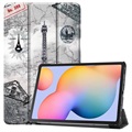 Tri -násobné série Samsung Galaxy Tab S6 Lite 2020/2022/2024 Folio Case - Eiffel Tower