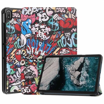 Tri -násobná séria Nokia T20 Smart Folio Case - Graffiti