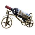 Tricycle-Shaped Decorative Metal Wine Rack - Gold