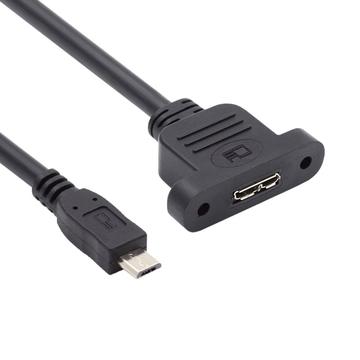 U3-012-MM 50cm predlžovací kábel Micro 3.0 typ B žena na Micro USB 2.0 5Pin muž 480Mbps skrutkovací kábel