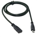 USB 3.1 Type-C / USB 3.1 predlžovací kábel typu C-čierna