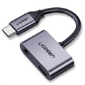 Ugreen 2-v-1 nabíjanie a adaptér USB-C-1,5A (Otvorená krabica - Hromadné vyhovujúce) - šedá