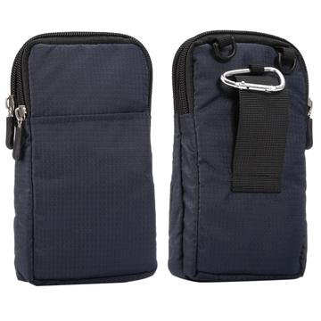 Universal Belt Clip Case for Smartphones with Carabiner and Strap - 6.3"-6.9" - Dark Blue