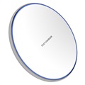 Universal Metal Round Fast Qi Wireless nabíjanie Pad XK -01 - 10W - biela