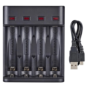 Univerzálna Smart USB nabíjačka batérií BH-804U - 4x AA/AAA