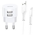 USAMS CC081 T20 Dual -Port Fast Travel Charger - White