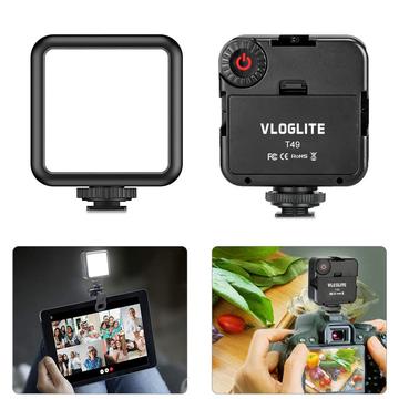 VLOGLITE T49 LED Video Light 5600K Prenosný fotografický osvetľovací panel Mini Fill Lamp pre živé vysielanie