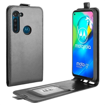 Motorola Moto G8 Vertikálne flip puzdro s slotom na kartu - čierna