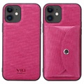 VILI T iPhone 12 mini puzdro s magnetickou peňaženkou - horúca ružová