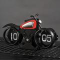 Vintage Motorcycle Mechanical Flip Desk Clock - Black / Red