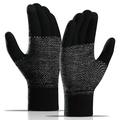 WM 1 pár Unisex pletené teplé rukavice dotykové obrazovky elastické rukavice pletené podšívka rukavice - čierna