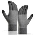 WM 1 pár Unisex pletené teplé rukavice dotykové obrazovky elastické rukavice pletené podšívka rukavice - šedá
