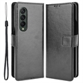 Samsung Galaxy Z Fold4 Púzdro na Peňaženku s Vreckom na Kartu - Čierna