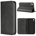 iPhone XR Retro peňaženka s magnetickým uzáverom - čierna