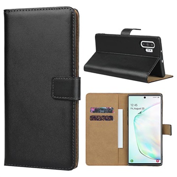 Samsung Galaxy Note10+ kožené puzdro pre peňaženku - čierna
