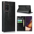 Samsung Galaxy Note20 Ultra Wallet Leather puzdro s Kickstandom - čierna