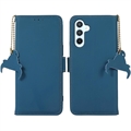 Samsung Galaxy A34 5G Kožené Puzdro na Peňaženku s RFID - Modrá