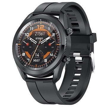 Vodotesné inteligentné hodinky s srdcovou frekvenciou L16 - Silikón - čierna