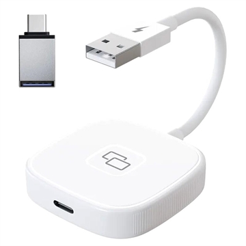 Wired CarPlay Mirror Adapter THT-020-7 for iPhone - USB-A, USB-C (Open Box - Bulk) - White