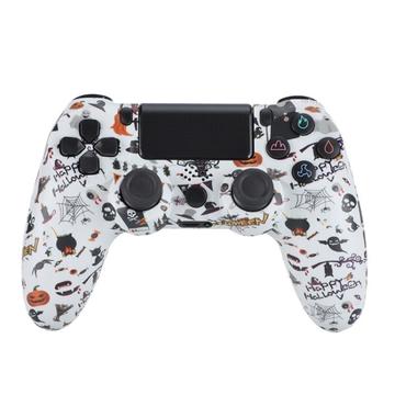 Bezdrôtový herný ovládač Gamepad pre PS4 Herný joystick s reproduktorom a konektorom pre stereo slúchadlá - Biely Halloween
