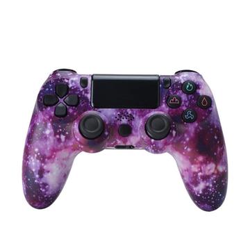 Bezdrôtový herný ovládač Gamepad pre PS4 Herný joystick s reproduktorom a konektorom pre stereo slúchadlá - Purple Starry Sky