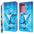 Wonder Series Samsung Galaxy S21 Ultra 5G Wallet Case - Blue Butterfly