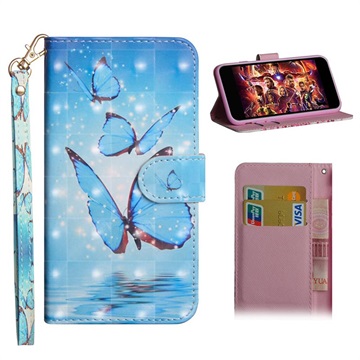 Wonder Series Huawei Honor 10 Lite, P Smart (2019) Puzdro Wallet - Blue Butterfly