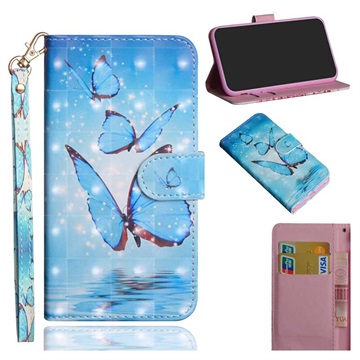 Séria Wonder Series Samsung Galaxy S20 Fe Wallet Case - Blue Butterfly