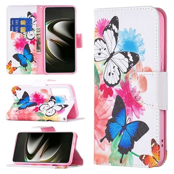 Séria Wonder Series Samsung Galaxy S22 5G Pase Wallet - Butterflies