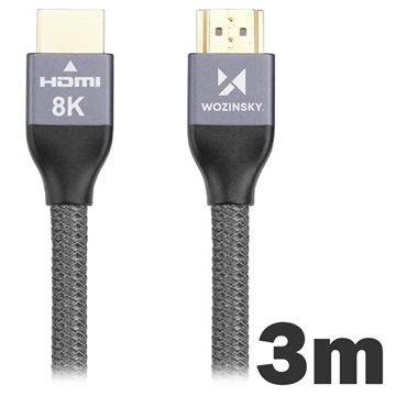 Wozinsky HDMI 2,1 8K 60Hz / 4K 120Hz / 2k 144Hz kábel - 3m - šedá