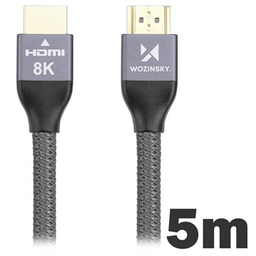 Wozinsky HDMI 2,1 8K 60Hz / 4K 120Hz / 2k 144Hz kábel - 5m - šedá