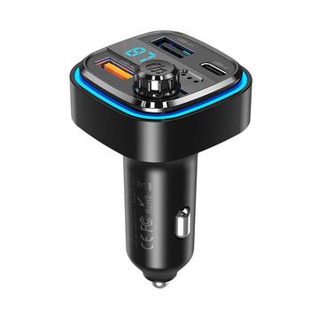 XO BCC08 Car charger / FM transmitter - 2x USB-A, USB-C - Black