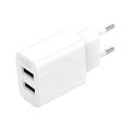 XO L109 Dual USB Wall Charger with USB-C Cable - 2.4A - White